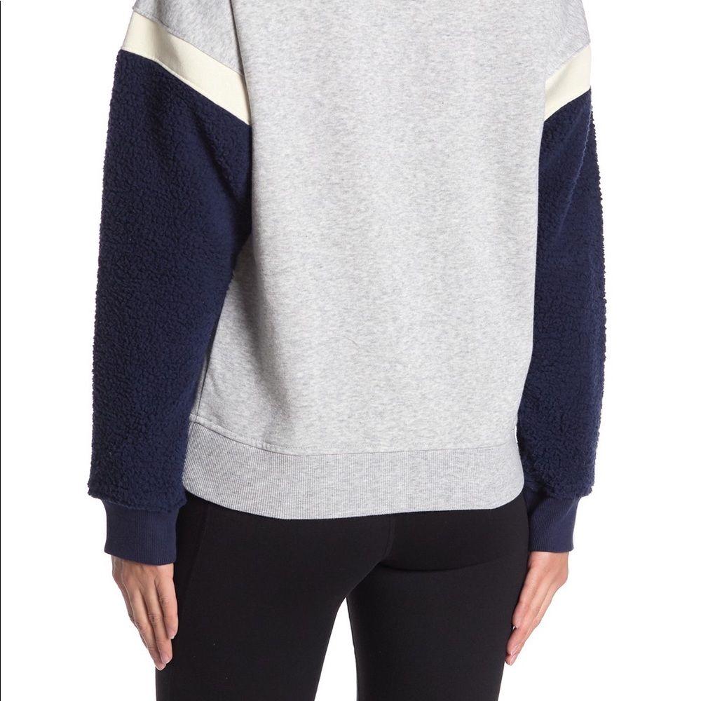 Champion gray navy sweatshirt shearling XL Large - Picture 3 of 6